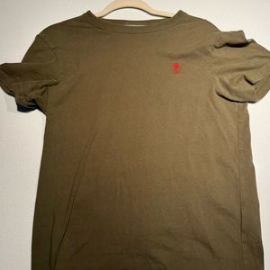 Men’s AMI Alexandre Mattiussi De Coeur T-Shirt (Green, Small)